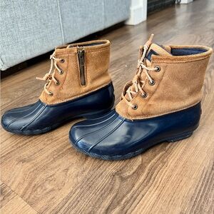 Sperry Brown and Navy Duck Boots